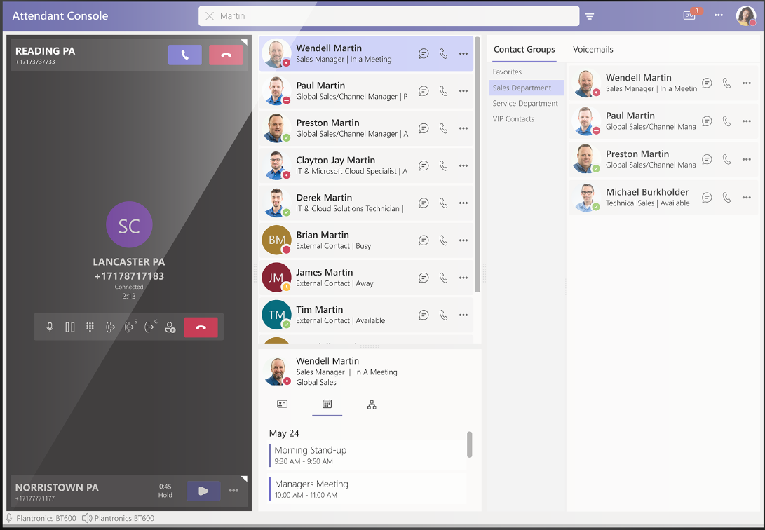 Microsoft Teams calling and Operator Connect interface