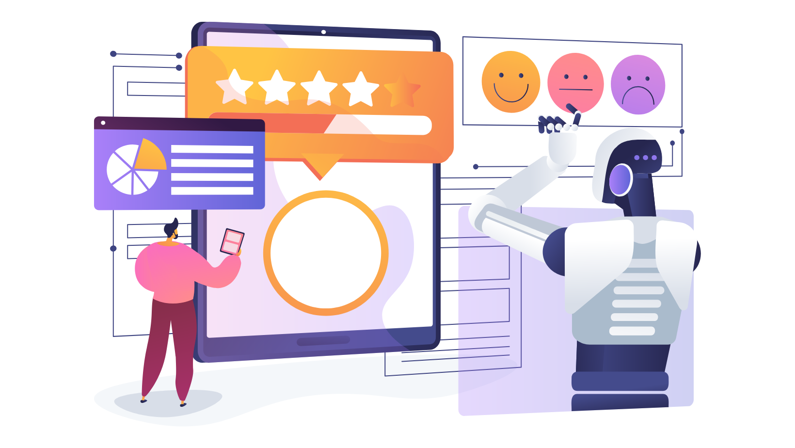 AI engine analyzing speech conversation waveforms and surfacing real-time customer insights