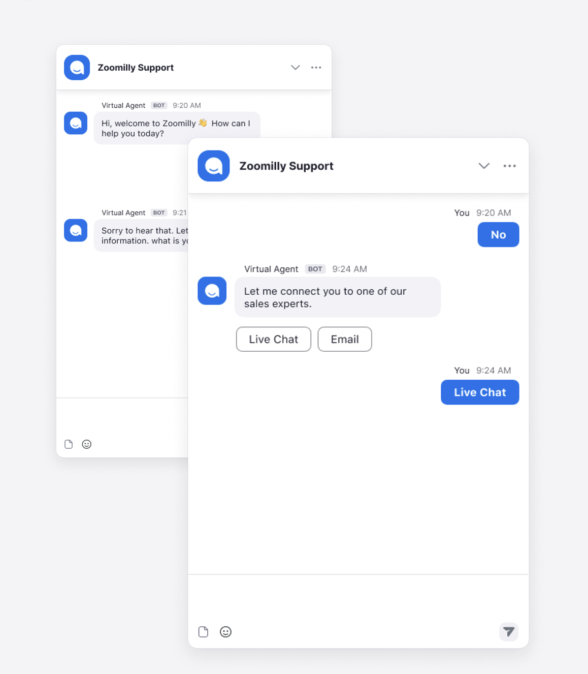 Zoom Virtual Agent AI chatbot interface