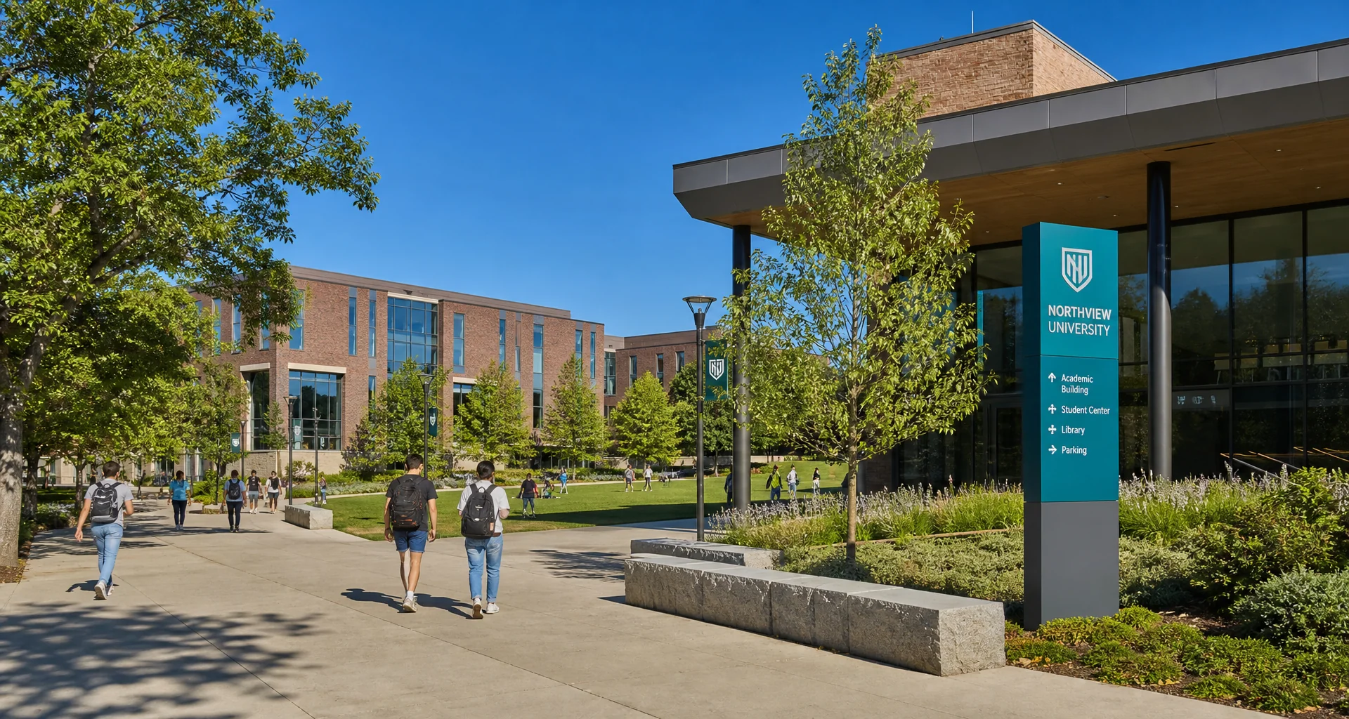 University campus buildings representing Cisco-powered education communications infrastructure